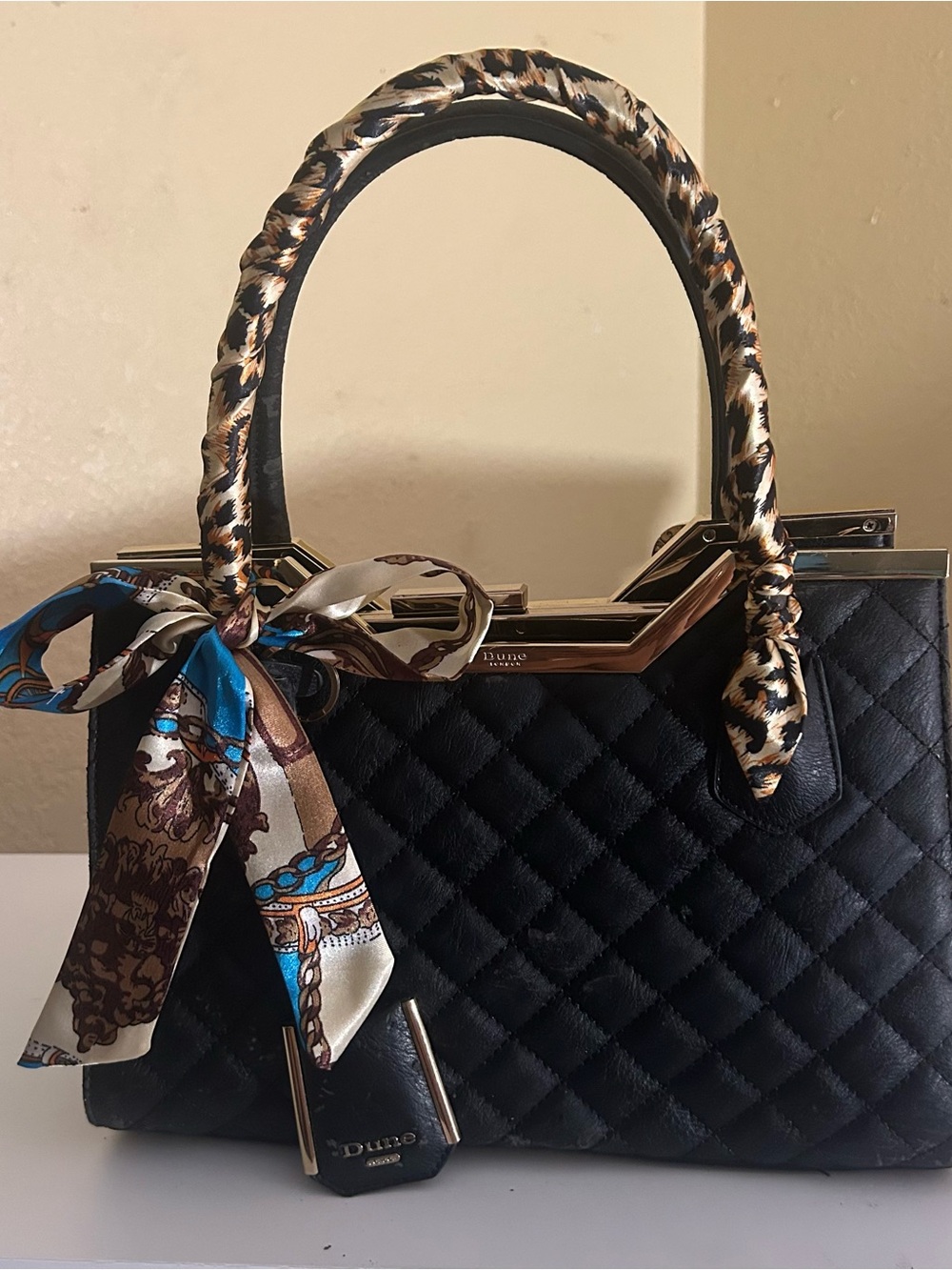 2 Blue/Leopard Animal Print Twilly Purse Head Neck Scarf Tan Black Blue White